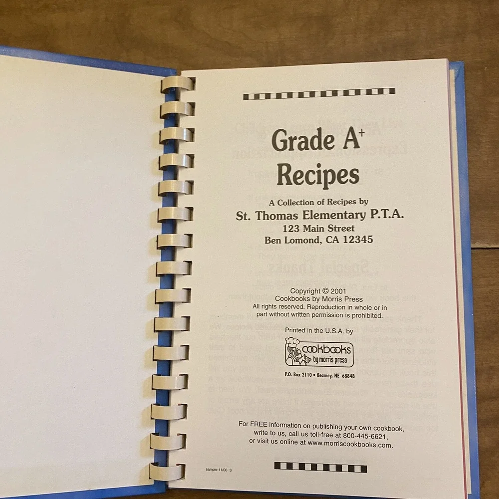 2001 Morris Press Grade A+ Recipes St Thomas Elementary PTA Cookbook